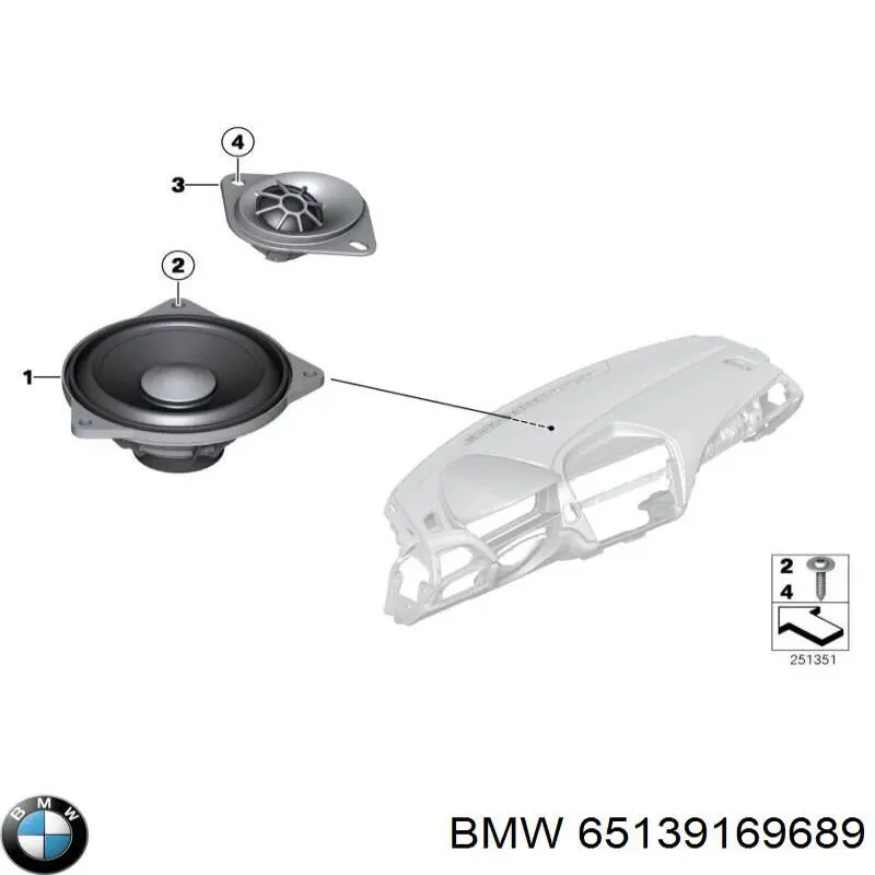Купить 65139169689 BMW Динамик "торпедо"