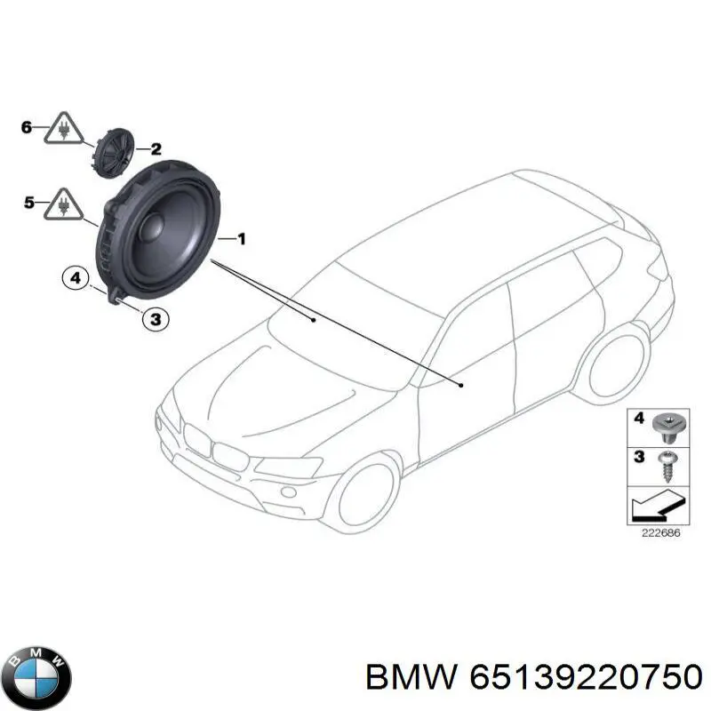 Динамик передней двери BMW 65139220750 цена, от 5.08 USD
