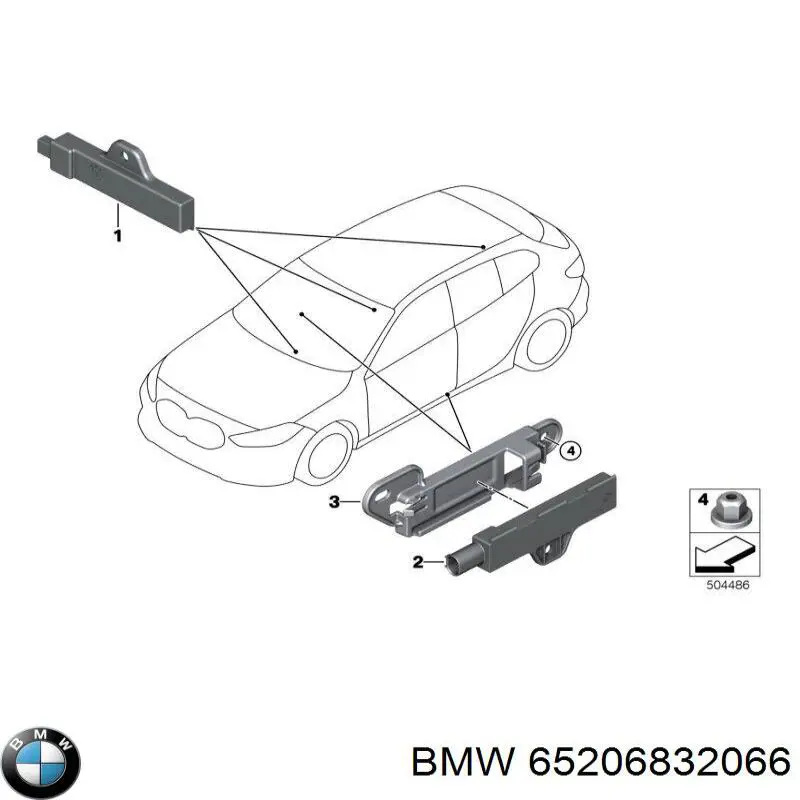 6832066 BMW Антенна на крышу