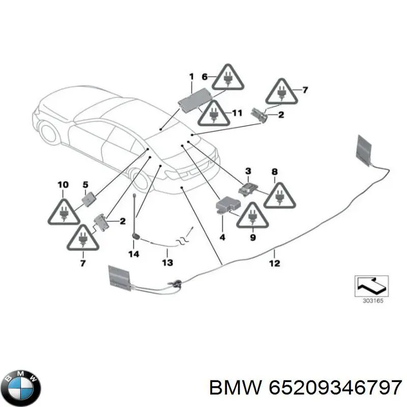 Усилитель сигнала антенны 65209346797 BMW