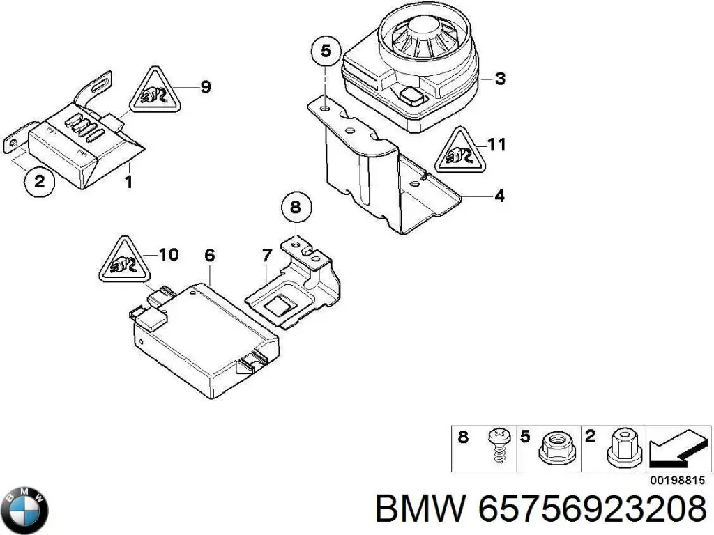 65756923208 BMW Датчик крена автомобиля