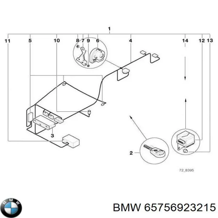 65718368167 BMW sensor de anti-viragem