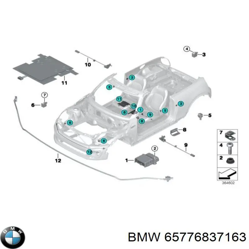 Módulo processador de controlo da bolsa de ar (Centralina eletrônica AIRBAG) para BMW I8 (I12)