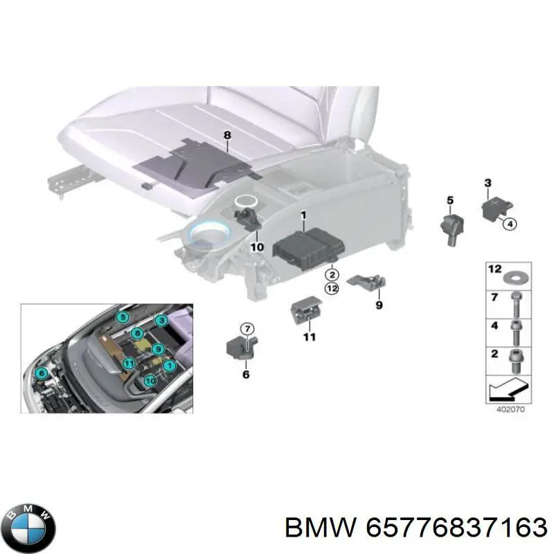 Модуль-процессор управления подушкой безопасности (ЭБУ AIRBAG) 65776842256 BMW