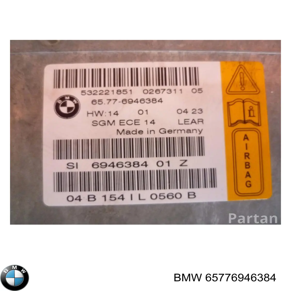 65776962699 BMW módulo processador de controlo da bolsa de ar (centralina eletrônica airbag)