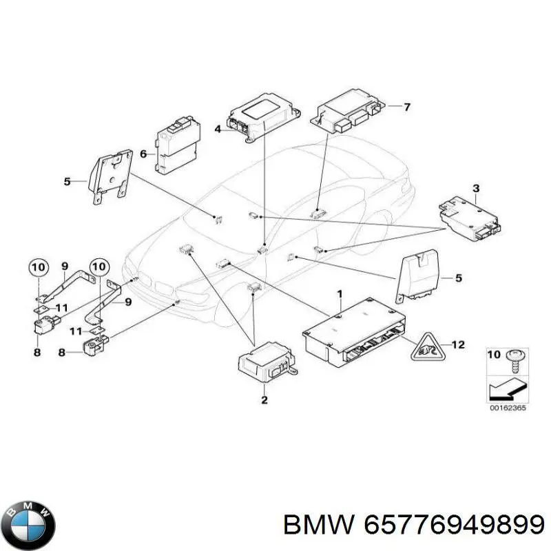 65776949899 BMW модуль-процессор управления подушкой безопасности (эбу airbag)