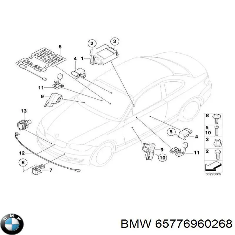 65779134280 BMW módulo processador de controlo da bolsa de ar (centralina eletrônica airbag)