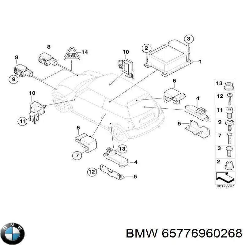Модуль-процессор управления подушкой безопасности (ЭБУ AIRBAG) 9184432 BMW