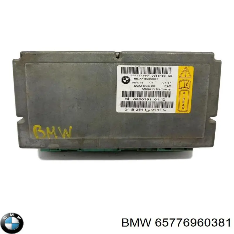 65776960381 BMW módulo processador de controlo da bolsa de ar (centralina eletrônica airbag)
