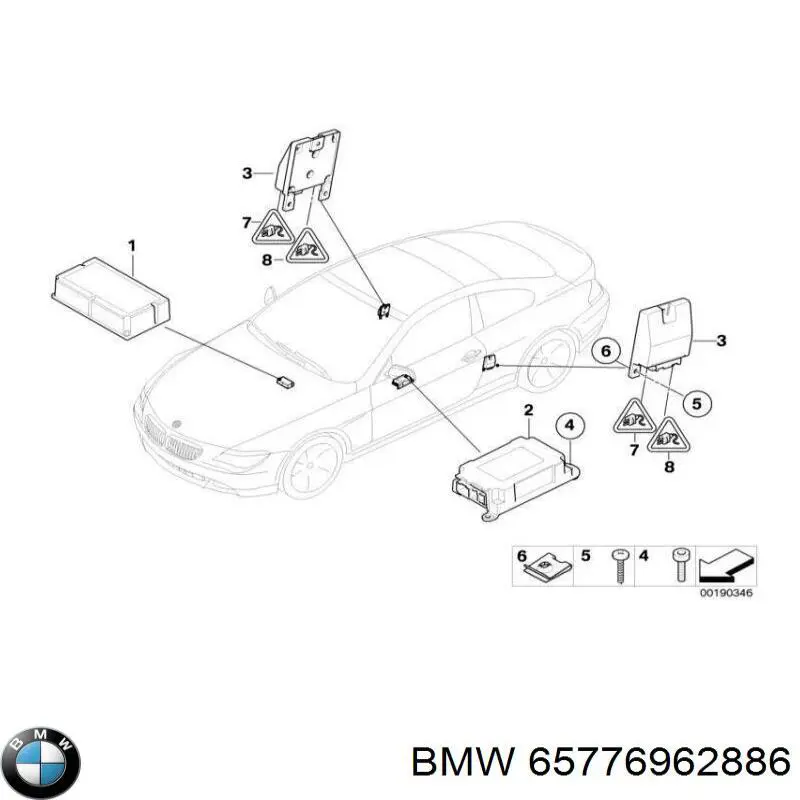 Модуль-процессор управления подушкой безопасности (ЭБУ AIRBAG) 65776962886 BMW