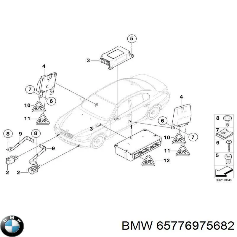 65776975682 BMW módulo processador de controlo da bolsa de ar (centralina eletrônica airbag)