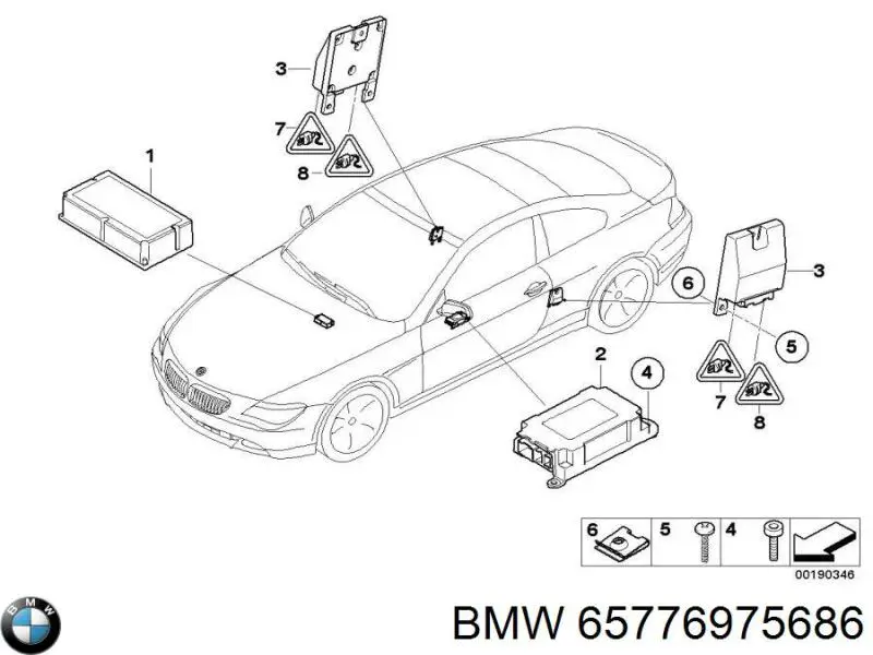 65776957029 BMW módulo processador de controlo da bolsa de ar (centralina eletrônica airbag)