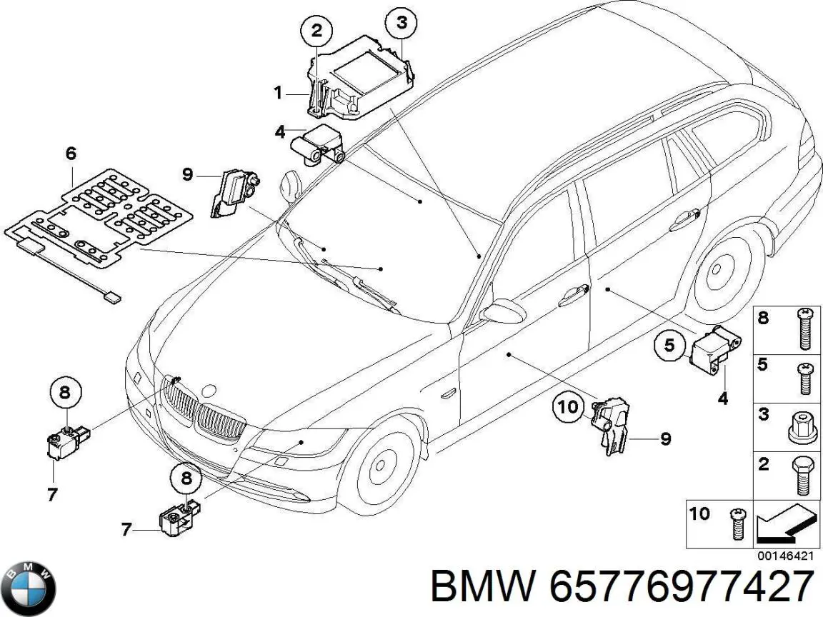 65776977427 BMW модуль-процессор управления подушкой безопасности (эбу airbag)