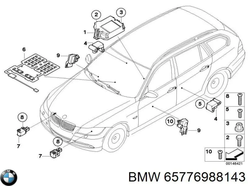 65776988143 BMW sensor de aceleração longitudinal