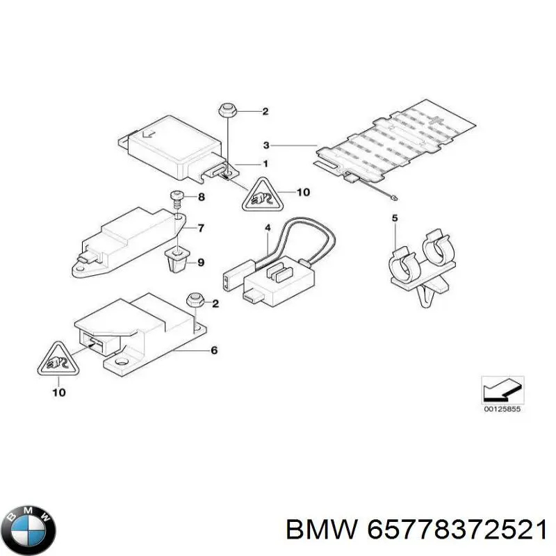 Модуль-процессор управления подушкой безопасности (ЭБУ AIRBAG) BMW 65778372521