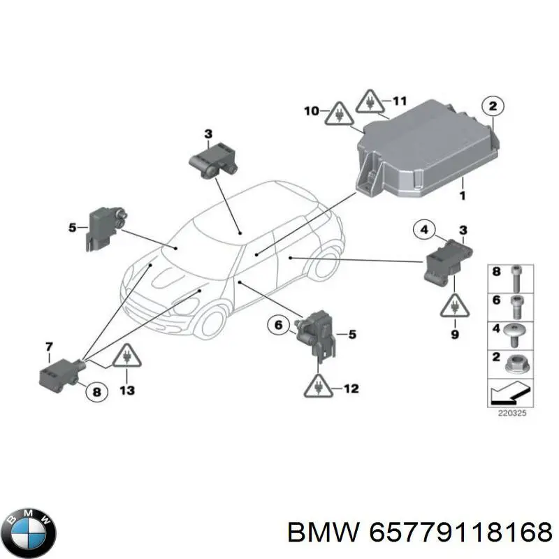 65779118168 BMW sensor lateral do airbag