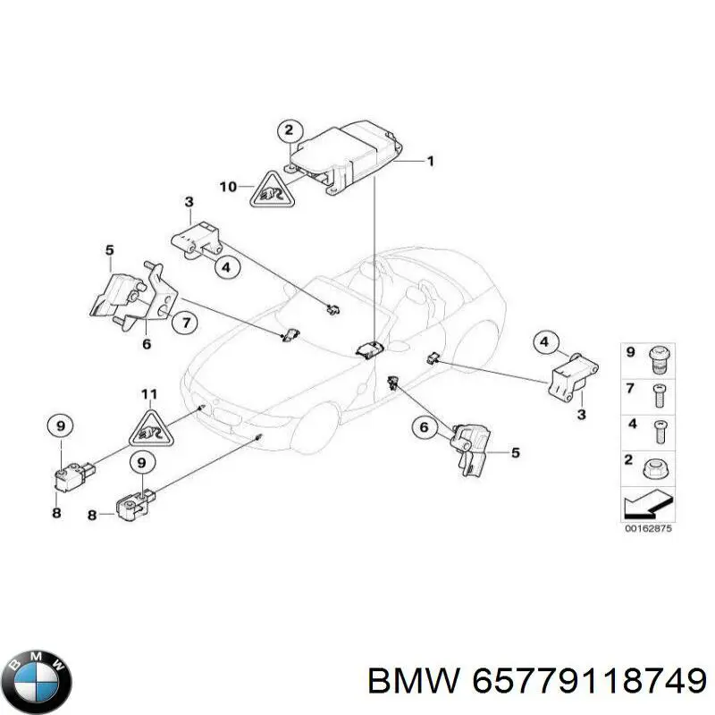 65779118749 BMW módulo processador de controlo da bolsa de ar (centralina eletrônica airbag)
