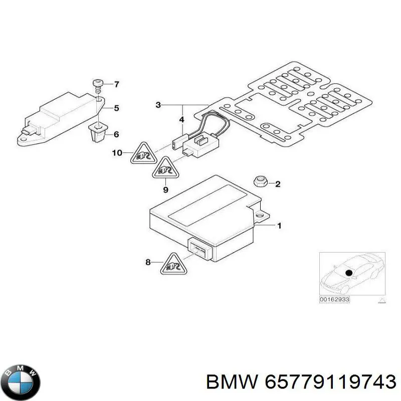 65779119743 BMW датчик airbag боковой правый