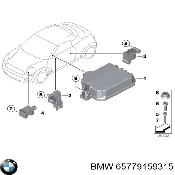 Датчик Эйрбэг передний BMW 65779159315 цена, от 14.11 USD