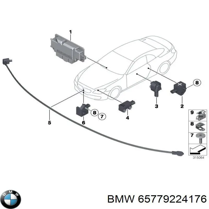 Sensor AIRBAG delantero 65779224176 BMW