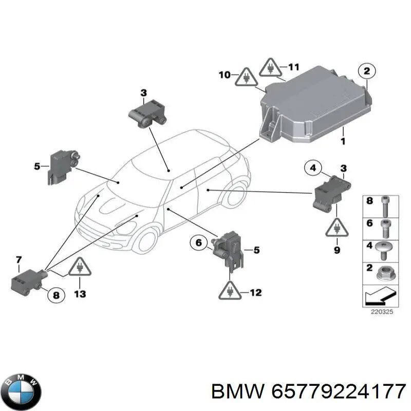 Датчик AIRBAG боковой правый на BMW 5 (F10) купить.