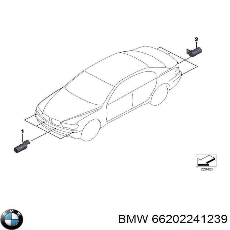 Датчик сигнализации парковки (парктроник) передний/задний центральный 66202241239 BMW