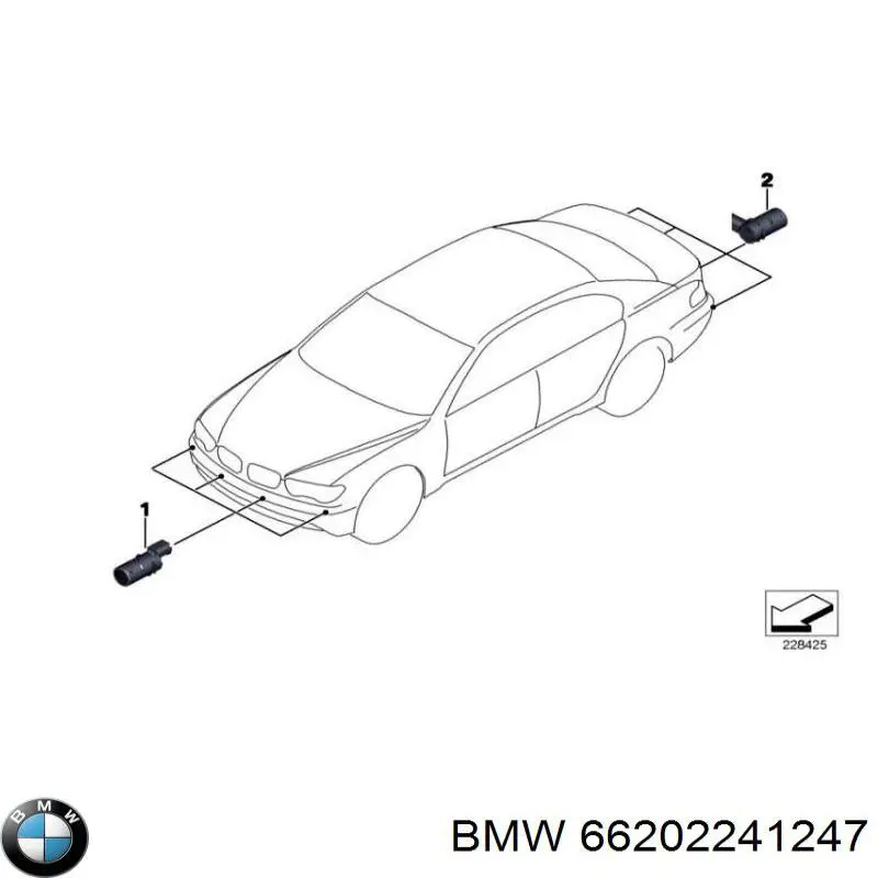 66202241247 BMW sensor de sinalização de estacionamento (sensor de estacionamento dianteiro/traseiro central)