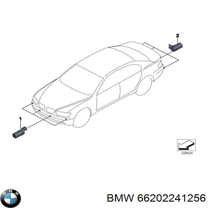 66202241256 BMW датчик сигнализации парковки (парктроник передний/задний центральный)