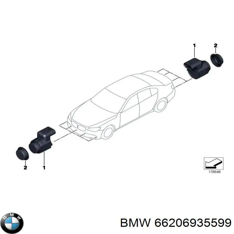 66206935599 BMW sensor de sinalização de estacionamento (sensor de estacionamento dianteiro/traseiro central)