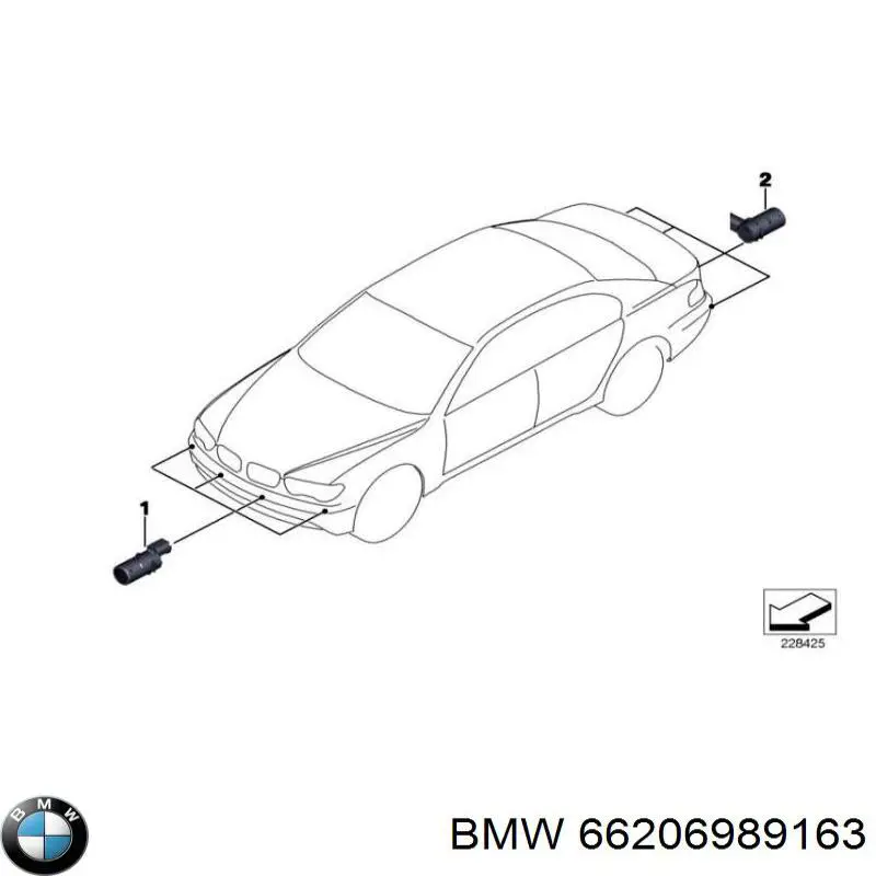 66206989163 BMW sensor traseiro de sinalização de estacionamento (sensor de estacionamento)