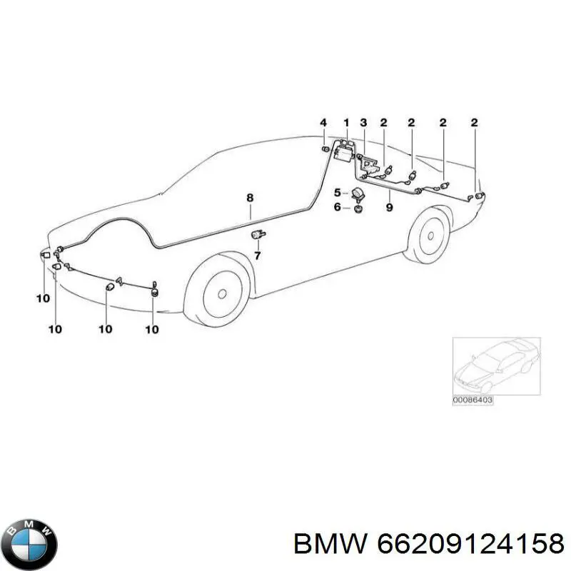 66209124158 BMW датчик сигнализации парковки (парктроник передний/задний центральный)