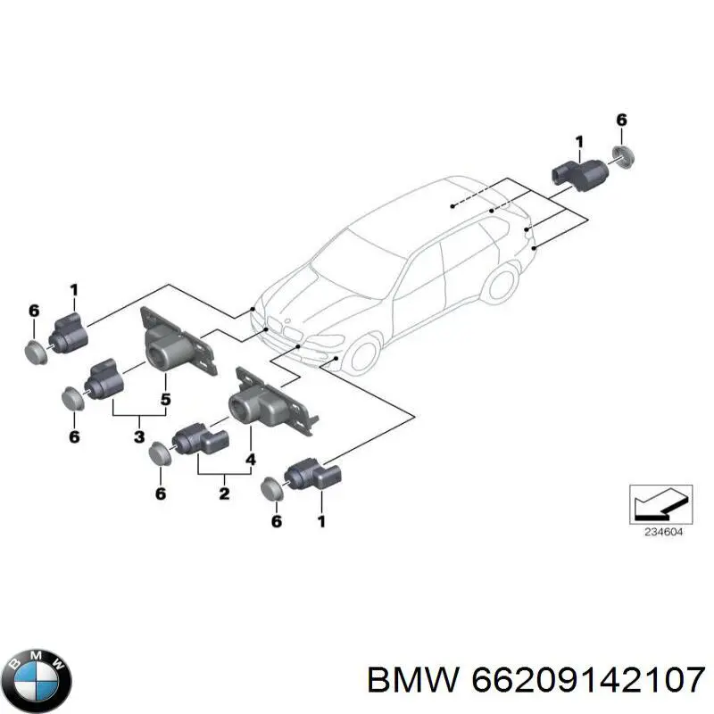 Купить 66209142107 BMW Кронштейн датчика парктроника передний боковой