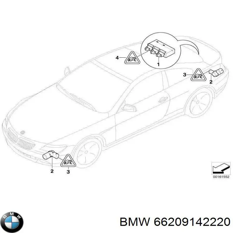 66209142220 BMW sensor de sinalização de estacionamento (sensor de estacionamento dianteiro/traseiro central)