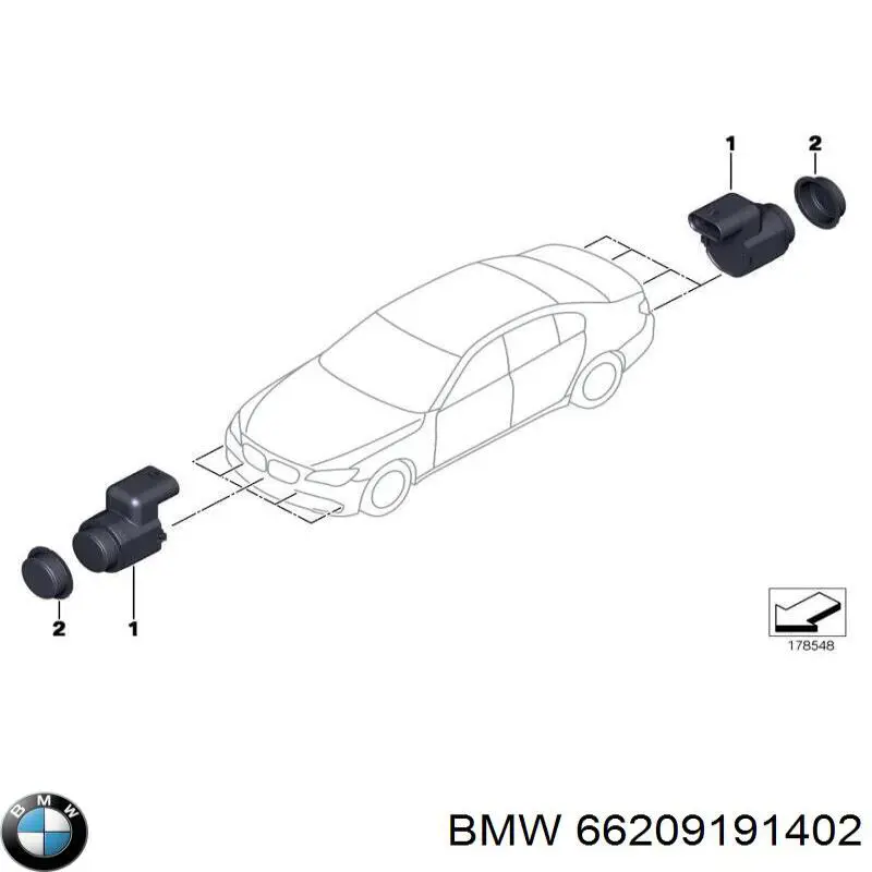 66209191402 BMW sensor de sinalização de estacionamento (sensor de estacionamento dianteiro/traseiro central)