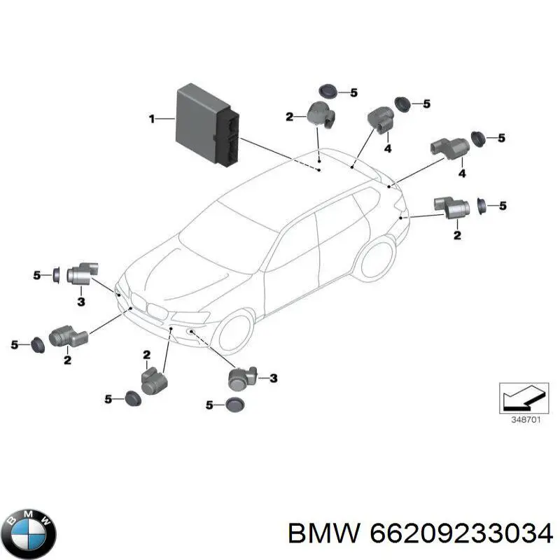 Датчик сигнализации парковки (парктроник) передний 66209233034 BMW