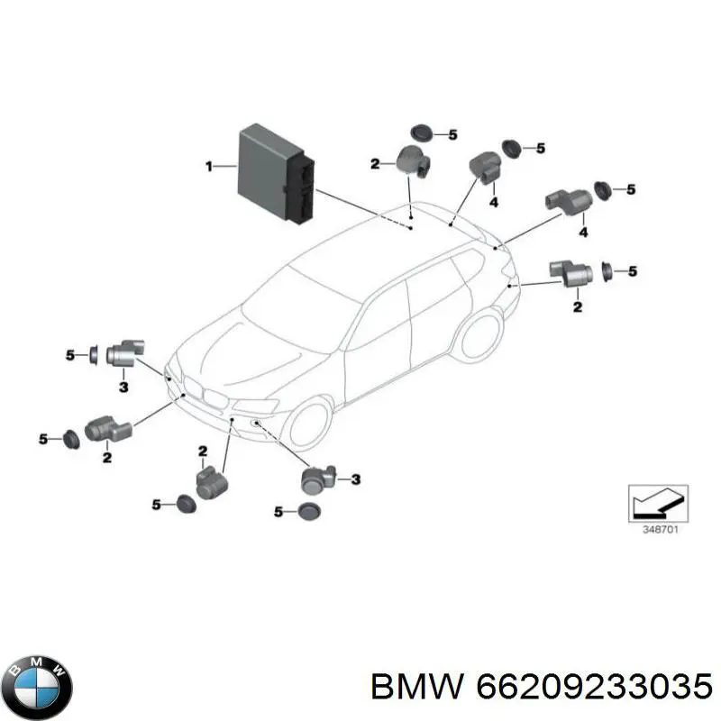 66209233035 BMW sensor dianteiro de sinalização de estacionamento (sensor de estacionamento)