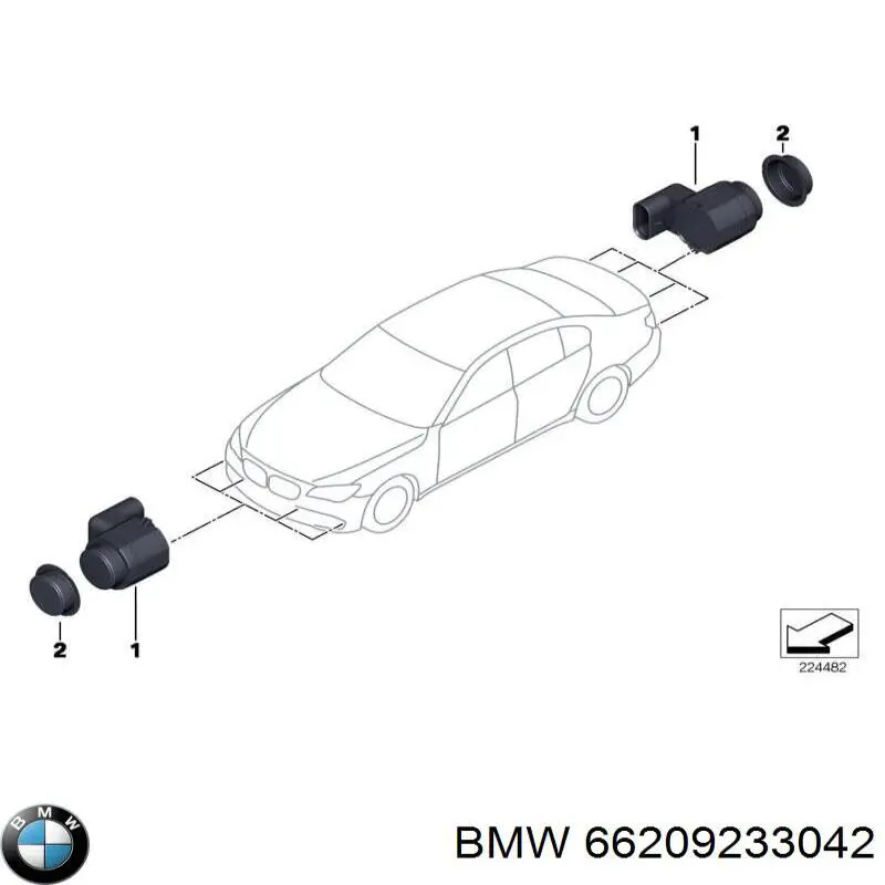 66209233042 BMW sensor dianteiro de sinalização de estacionamento (sensor de estacionamento)