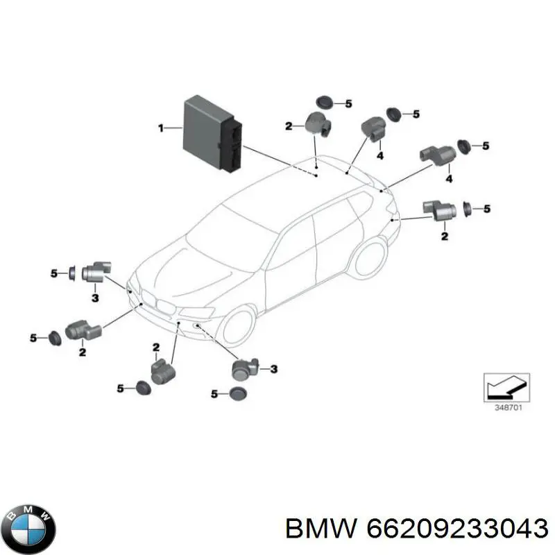 66209233043 BMW датчик сигнализации парковки (парктроник передний)