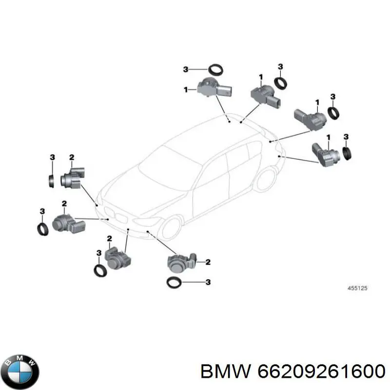 Датчик сигнализации парковки (парктроник), задний BMW 66209261600 цена, от 84.75 USD