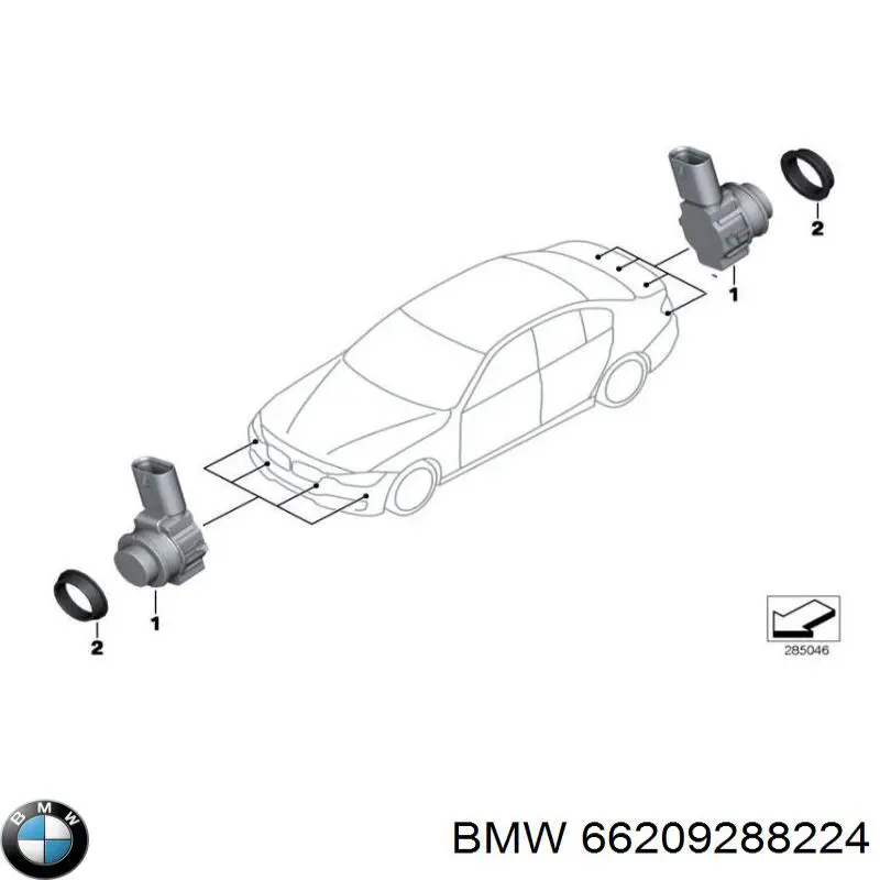 66209288224 BMW sensor de sinalização de estacionamento (sensor de estacionamento dianteiro/traseiro central)