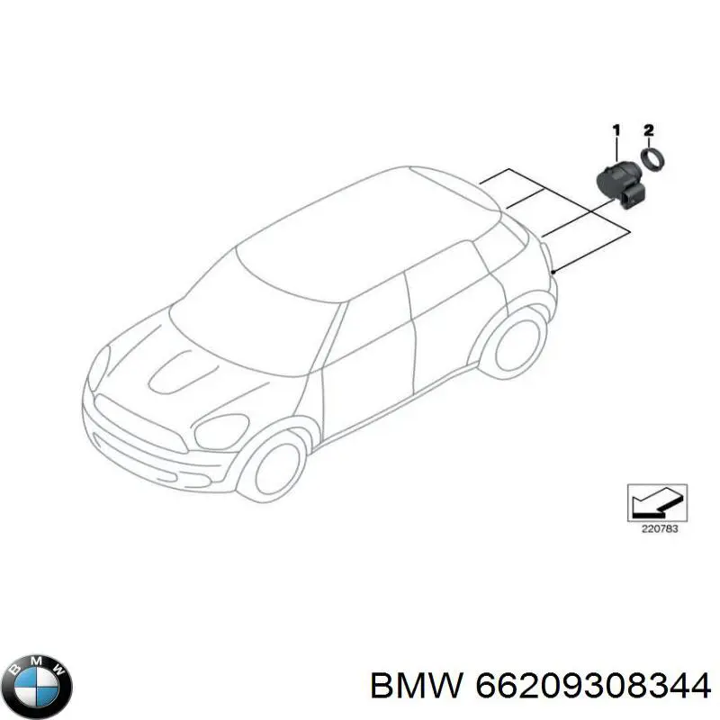 66209308344 BMW Датчик парктроника центральный