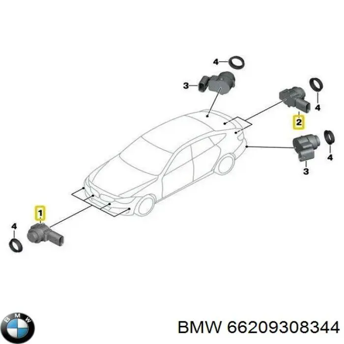 Купить 66209308344 BMW Ультразвуковой датчик парковки