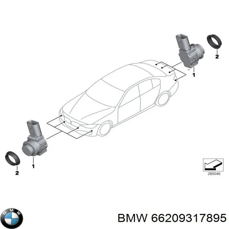 66209317895 BMW sensor de sinalização de estacionamento (sensor de estacionamento dianteiro/traseiro central)