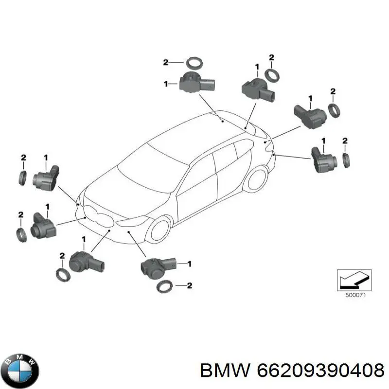 Купить 66209390408 BMW Кронштейн датчика парктроника передний боковой