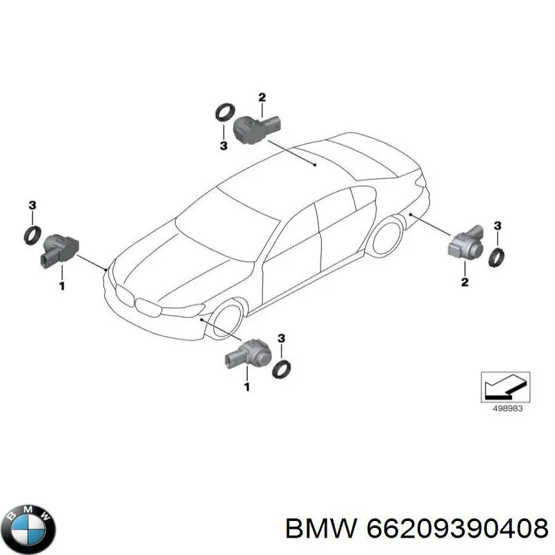 Кронштейн датчика парктроника передний боковой 66209390408 BMW