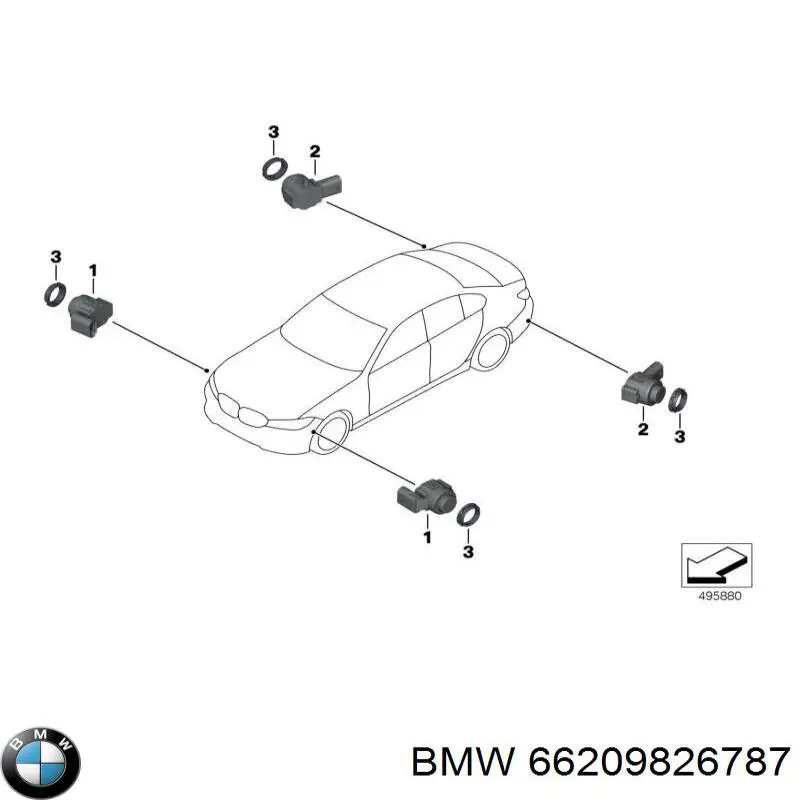 Купить 66209826787 BMW Датчик сигнализации парковки (парктроник) задний боковой
