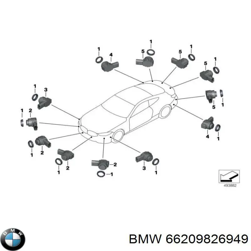 Купить 9826949 BMW Ультразвуковой датчик парковки