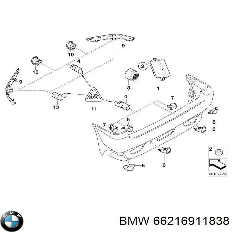 Купить 66216911838 BMW Ультразвуковой датчик парковки