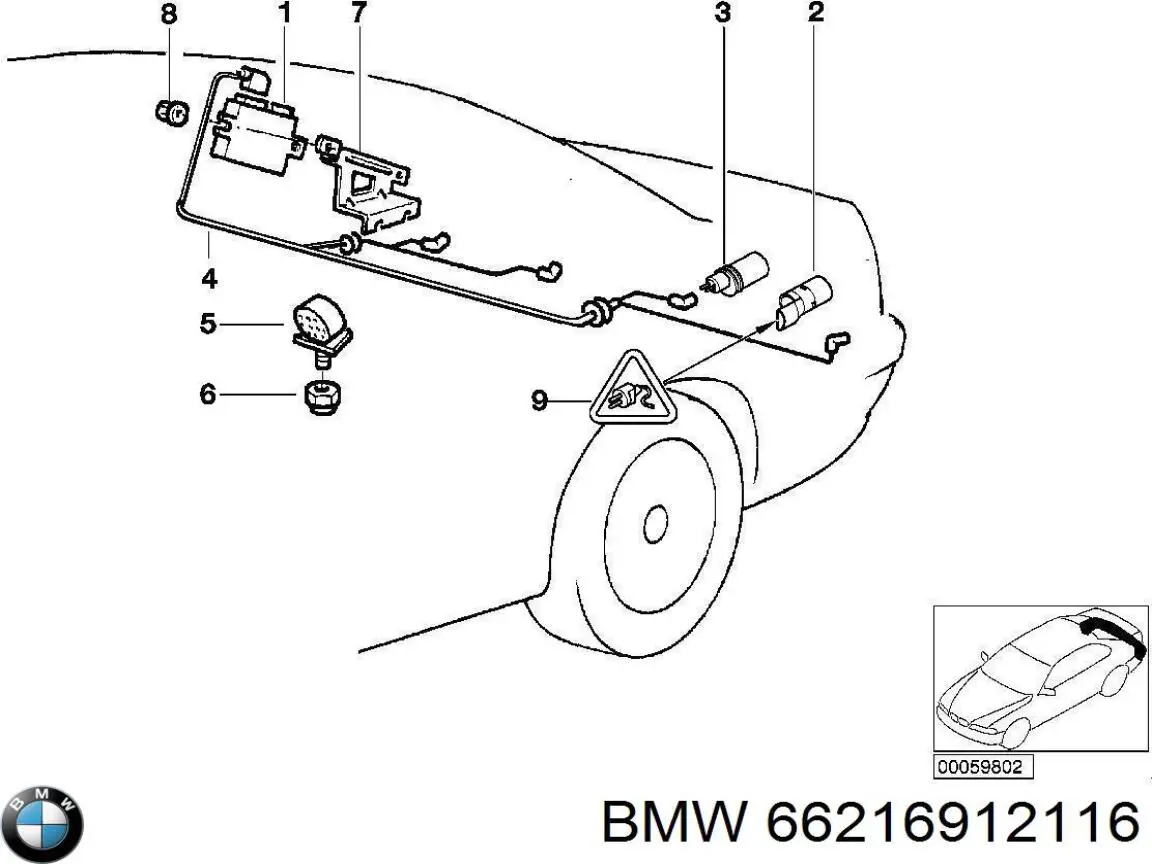 Датчик сигнализации парковки (парктроник) передний/задний центральный 66216912116 BMW