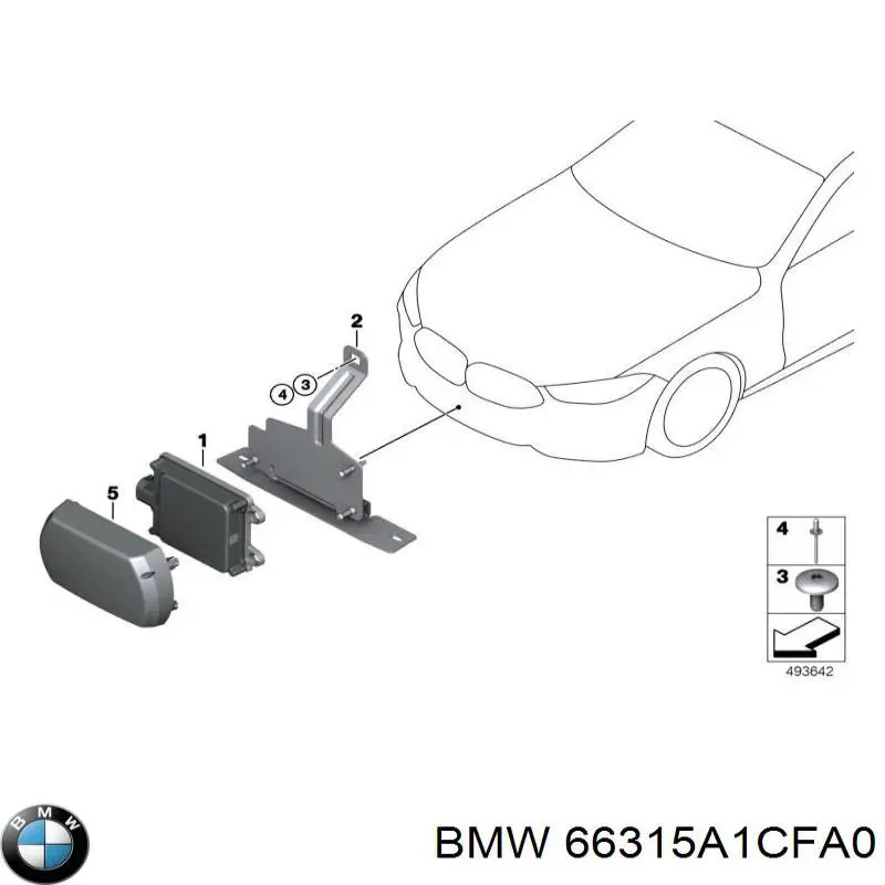 Радарный датчик дистанции 66315A387E0 BMW